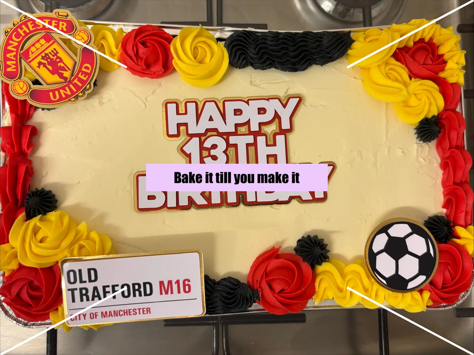 Manchester United 13th birthday traybake